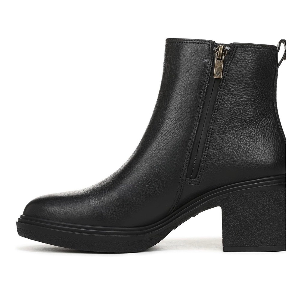 Vionic Savannah Womens 8 Wide Black Leather Waterproof Ankle Bootie 2.75" Heel - Picture 9 of 10